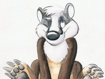 Badger WIP (mixed media test)