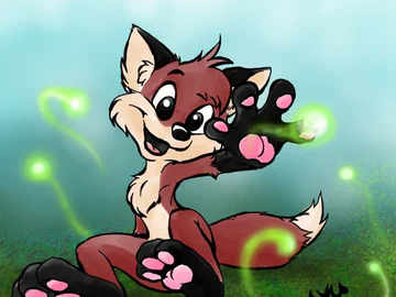 Foxy catching fireflies