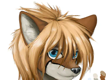 Anthro Vixen - Colored (V1r) (free to use and adapt)