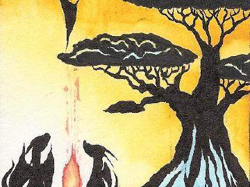 ACEO - The Gathering at The Tree of Life