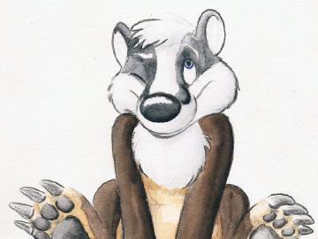 Badger WIP (mixed media test)