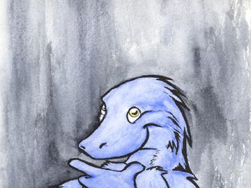 Kunai sitting on his tail