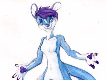 Little Blue - Watercolor
