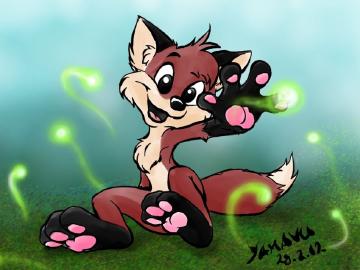 Foxy catching fireflies
