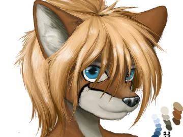 Anthro Vixen - Colored (V1r) (free to use and adapt)